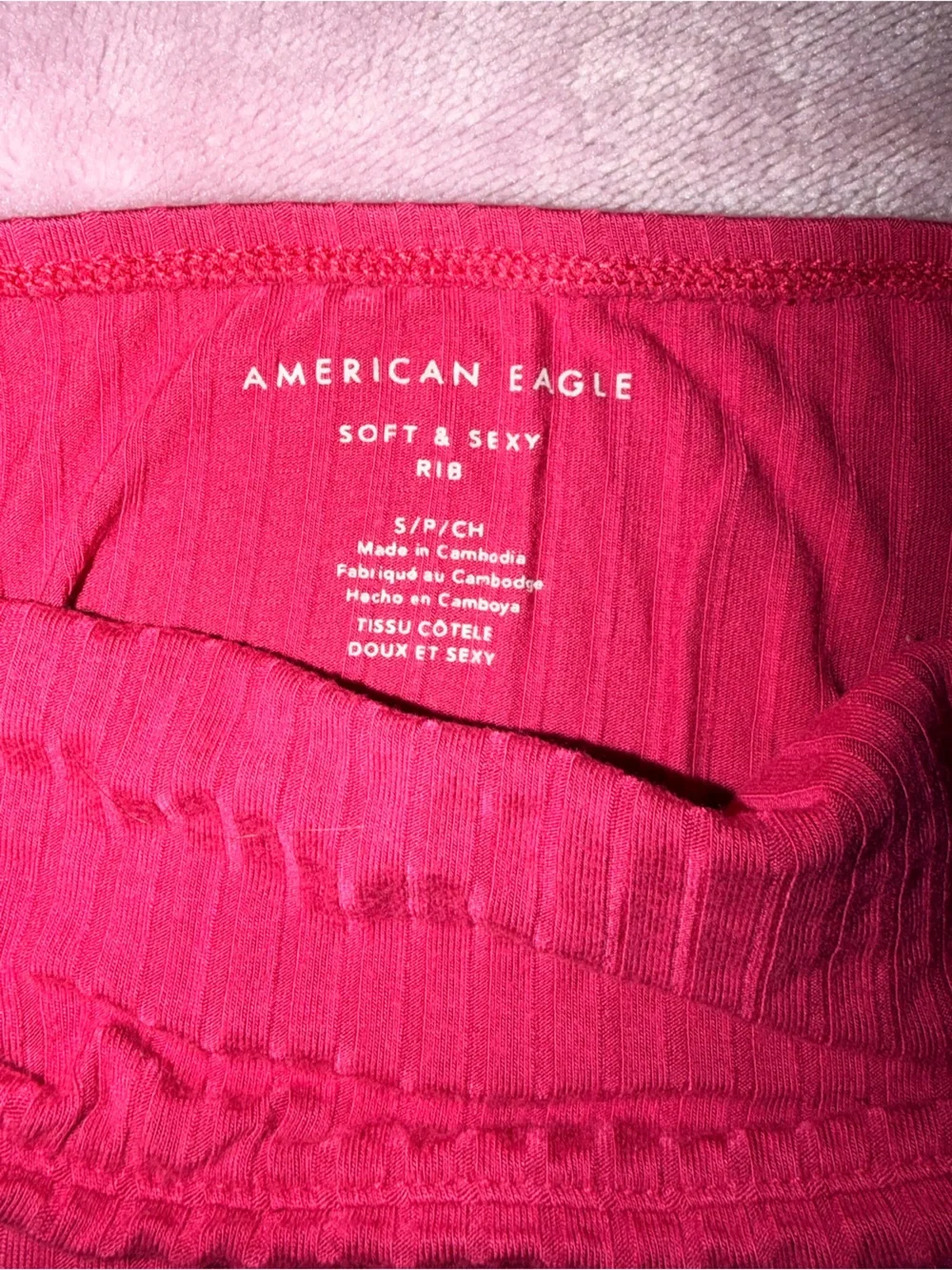 American Eagle Women's Ribbed Pink Tube Top